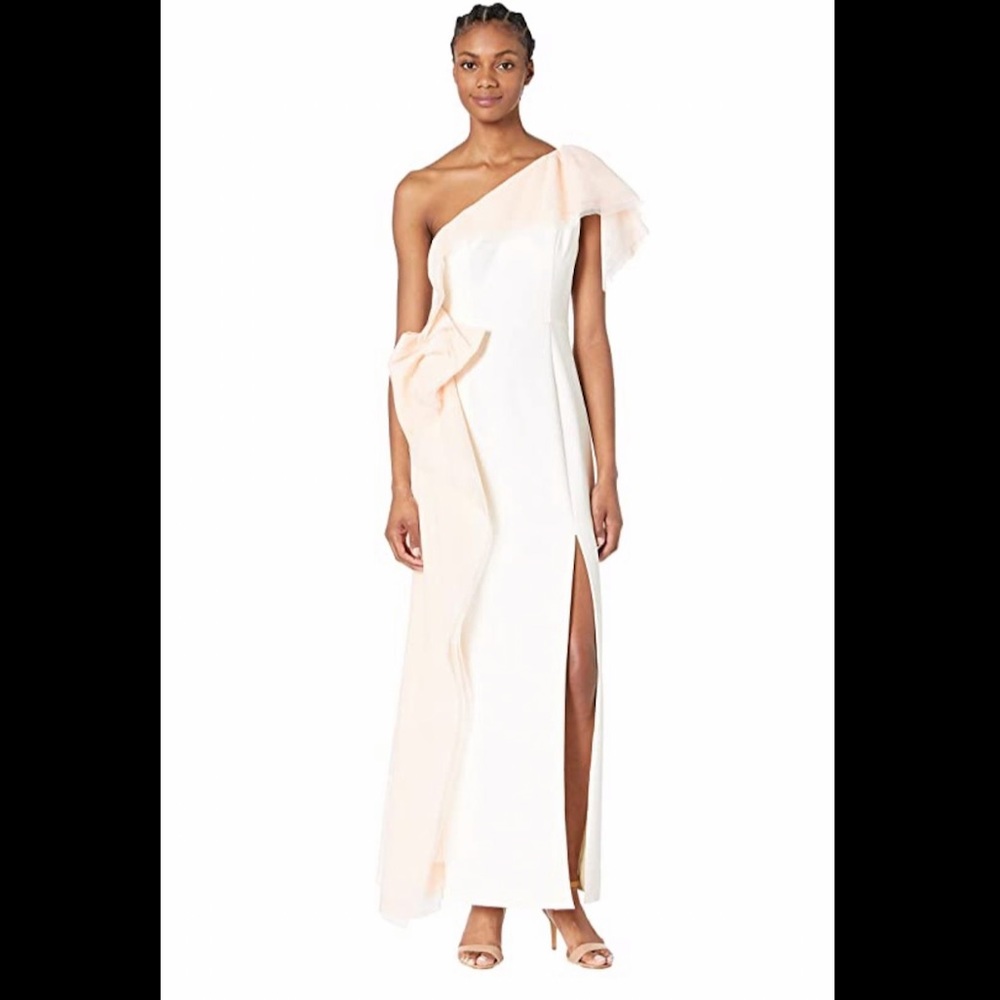 BcbgMaxazria One Shoulder Gown with Tulle
